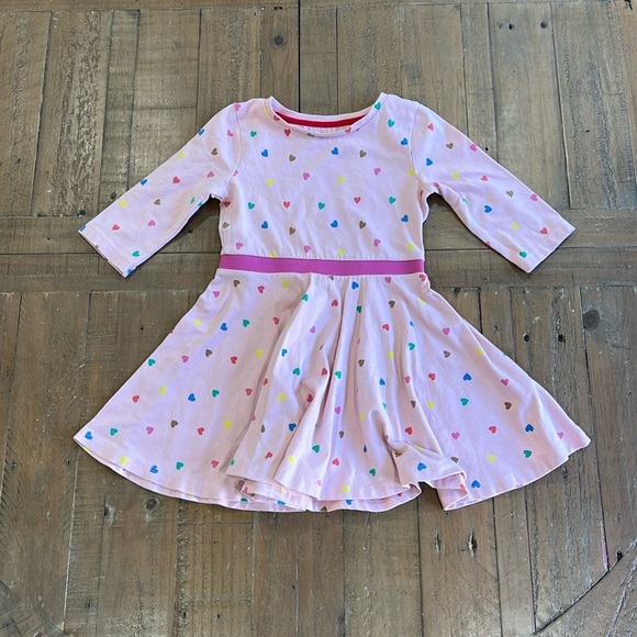 Mini Boden pink heart skater dress - Picture 1 of 6